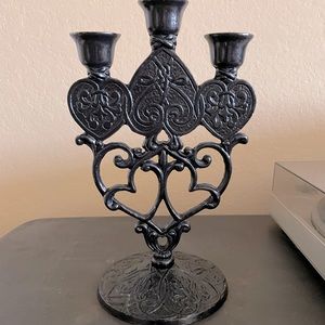 Goth Black Heart Candelabra